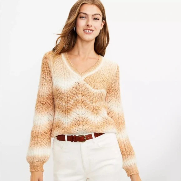 EUC LOFT Space Dye V-Neck Sweater - Picture 2 of 9